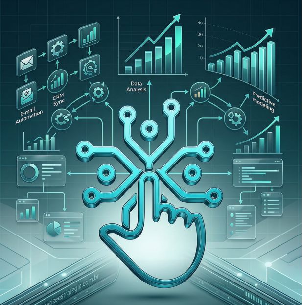 Equipe e estratégia digital em ambiente corporativo